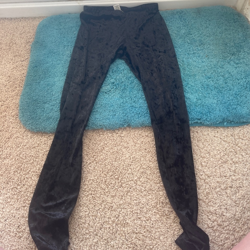 LA Hearts Black Suede - dressy leggings